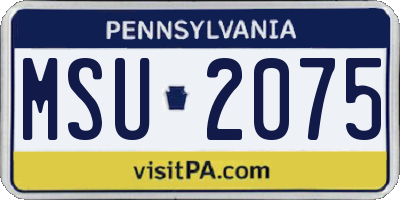 PA license plate MSU2075