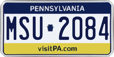 PA license plate MSU2084