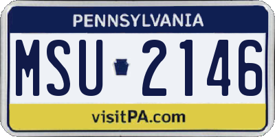 PA license plate MSU2146