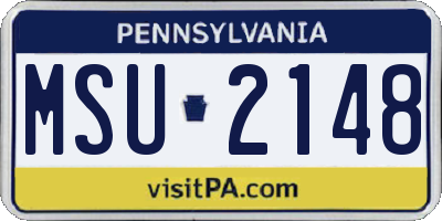 PA license plate MSU2148
