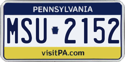 PA license plate MSU2152