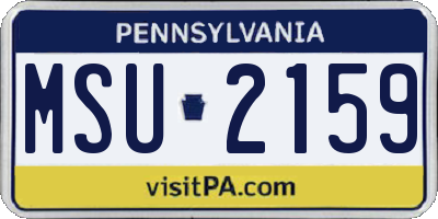 PA license plate MSU2159