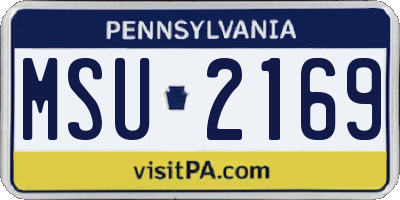 PA license plate MSU2169