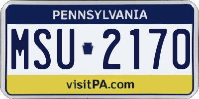 PA license plate MSU2170
