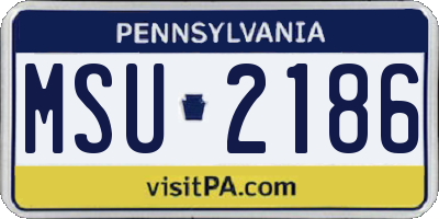 PA license plate MSU2186