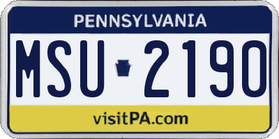 PA license plate MSU2190