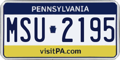 PA license plate MSU2195