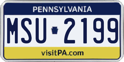 PA license plate MSU2199