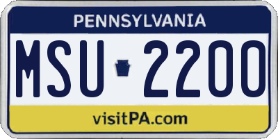 PA license plate MSU2200