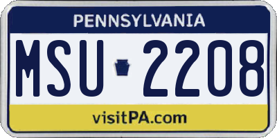 PA license plate MSU2208