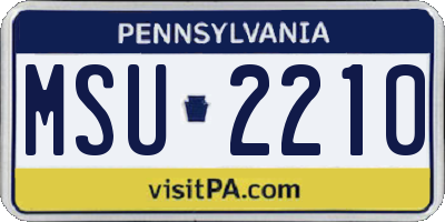 PA license plate MSU2210
