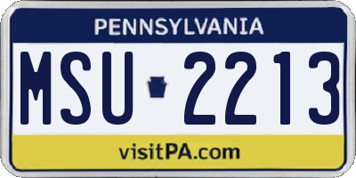 PA license plate MSU2213
