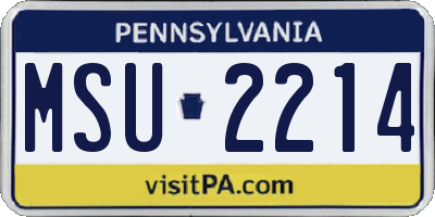 PA license plate MSU2214