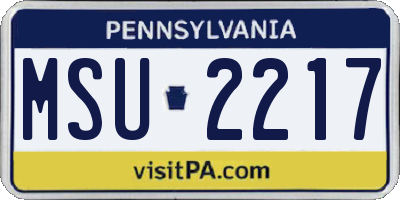 PA license plate MSU2217