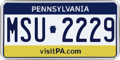 PA license plate MSU2229