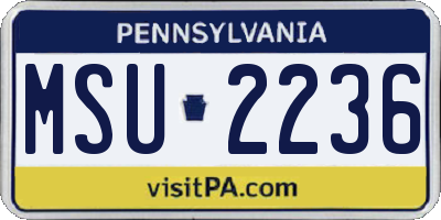 PA license plate MSU2236