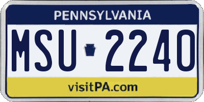 PA license plate MSU2240