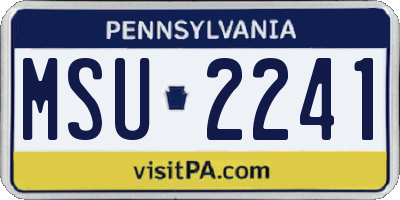 PA license plate MSU2241