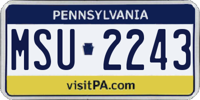 PA license plate MSU2243