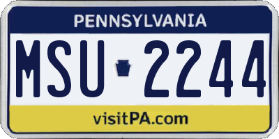 PA license plate MSU2244