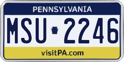 PA license plate MSU2246