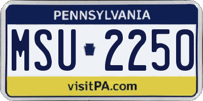 PA license plate MSU2250