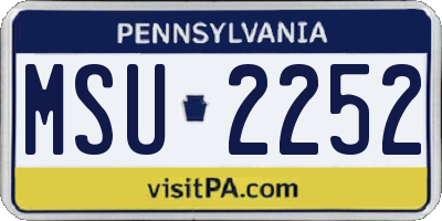 PA license plate MSU2252