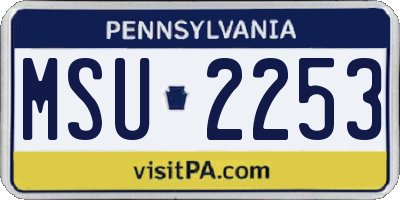 PA license plate MSU2253
