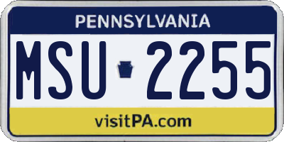 PA license plate MSU2255