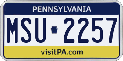 PA license plate MSU2257