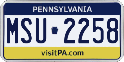PA license plate MSU2258
