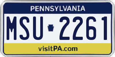 PA license plate MSU2261