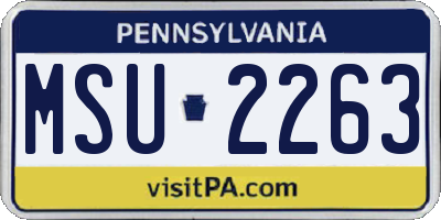 PA license plate MSU2263