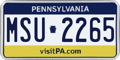 PA license plate MSU2265