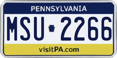 PA license plate MSU2266