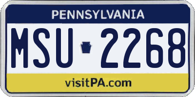PA license plate MSU2268