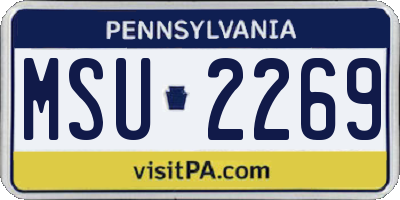 PA license plate MSU2269