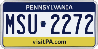 PA license plate MSU2272