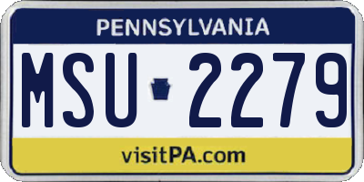 PA license plate MSU2279