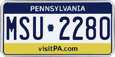PA license plate MSU2280