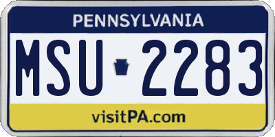 PA license plate MSU2283