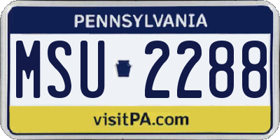 PA license plate MSU2288