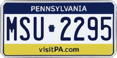 PA license plate MSU2295