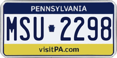 PA license plate MSU2298