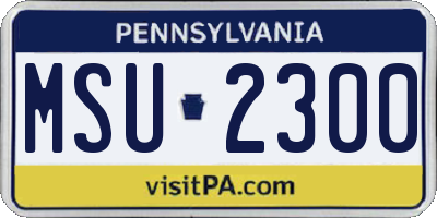 PA license plate MSU2300