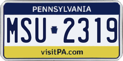 PA license plate MSU2319