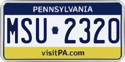 PA license plate MSU2320