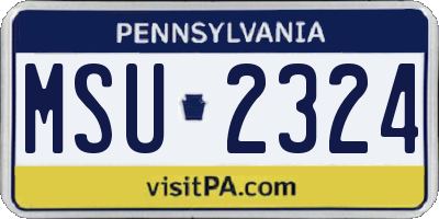 PA license plate MSU2324