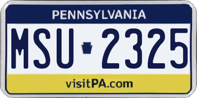 PA license plate MSU2325