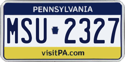 PA license plate MSU2327